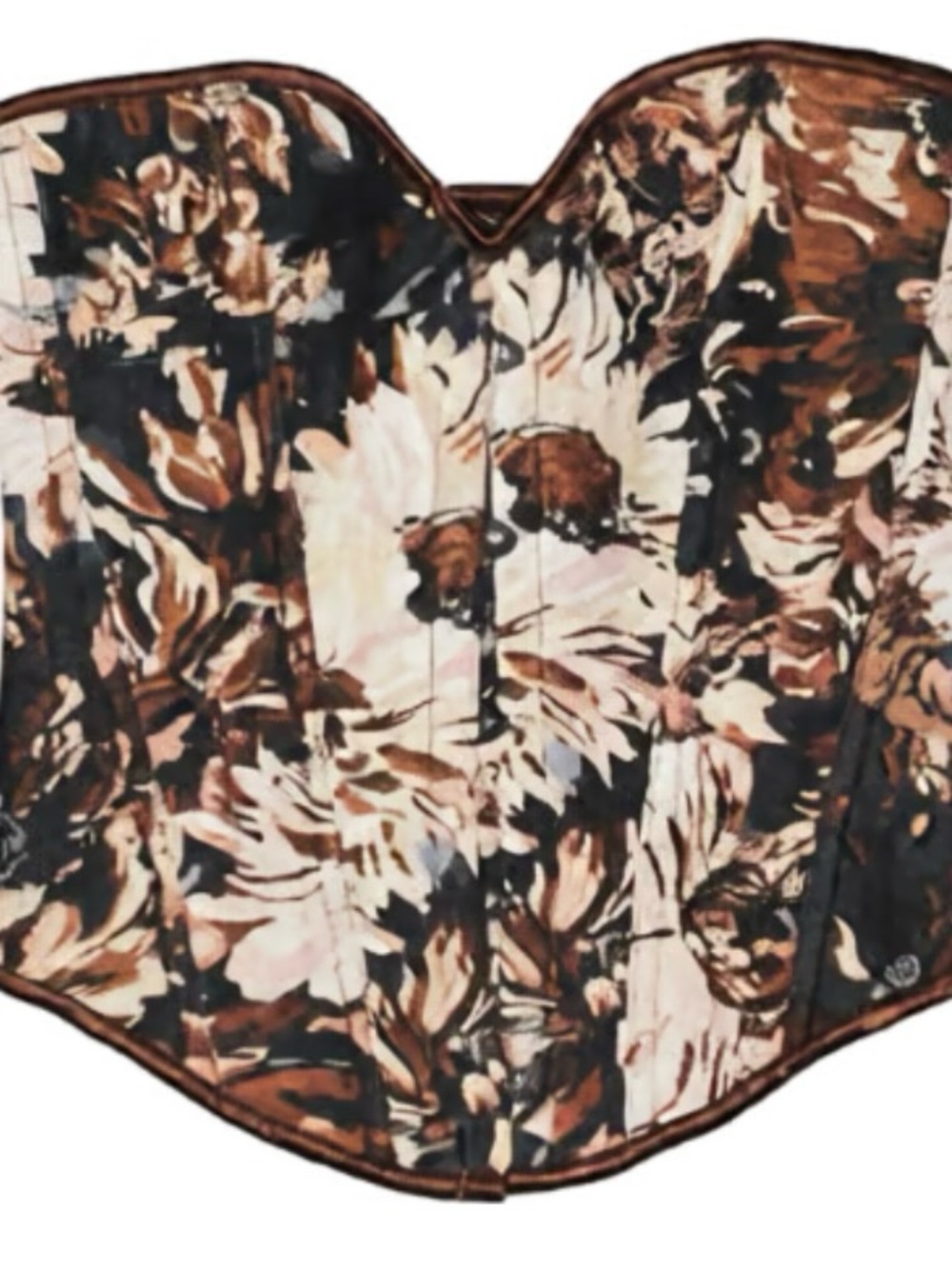 Floral Print Strapless Corset Bustier